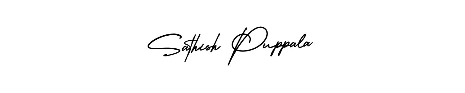 Also we have Sathish Puppala name is the best signature style. Create professional handwritten signature collection using AmerikaSignatureDemo-Regular autograph style. Sathish Puppala signature style 3 images and pictures png