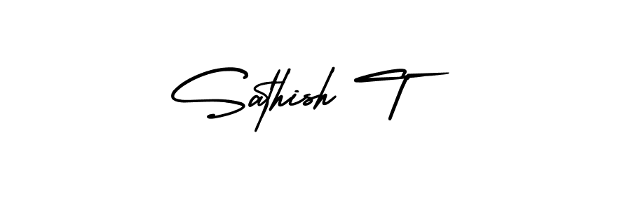 Similarly AmerikaSignatureDemo-Regular is the best handwritten signature design. Signature creator online .You can use it as an online autograph creator for name Sathish T. Sathish T signature style 3 images and pictures png