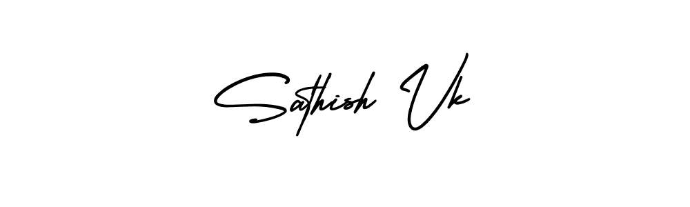 How to Draw Sathish Vk signature style? AmerikaSignatureDemo-Regular is a latest design signature styles for name Sathish Vk. Sathish Vk signature style 3 images and pictures png