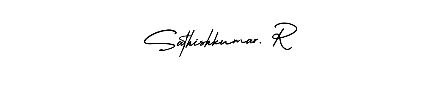 How to make Sathishkumar. R name signature. Use AmerikaSignatureDemo-Regular style for creating short signs online. This is the latest handwritten sign. Sathishkumar. R signature style 3 images and pictures png