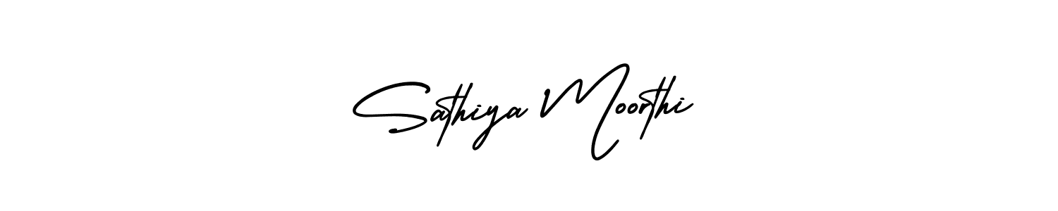 This is the best signature style for the Sathiya Moorthi name. Also you like these signature font (AmerikaSignatureDemo-Regular). Mix name signature. Sathiya Moorthi signature style 3 images and pictures png