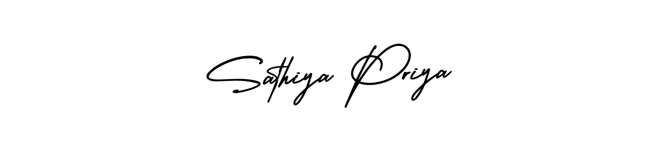 Use a signature maker to create a handwritten signature online. With this signature software, you can design (AmerikaSignatureDemo-Regular) your own signature for name Sathiya Priya. Sathiya Priya signature style 3 images and pictures png