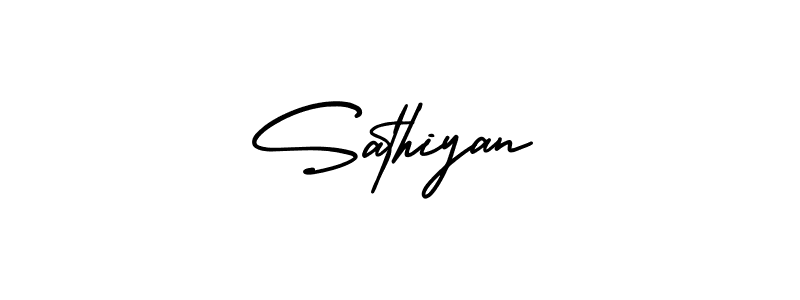 How to make Sathiyan signature? AmerikaSignatureDemo-Regular is a professional autograph style. Create handwritten signature for Sathiyan name. Sathiyan signature style 3 images and pictures png