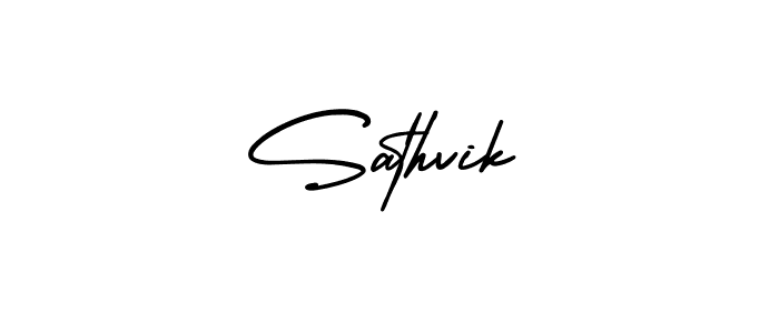 This is the best signature style for the Sathvik name. Also you like these signature font (AmerikaSignatureDemo-Regular). Mix name signature. Sathvik signature style 3 images and pictures png