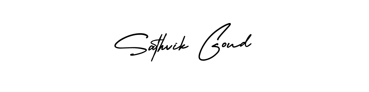 How to make Sathvik Goud signature? AmerikaSignatureDemo-Regular is a professional autograph style. Create handwritten signature for Sathvik Goud name. Sathvik Goud signature style 3 images and pictures png