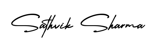 Try this chic Sathvik Sharma handwritten sign style. Using AmerikaSignatureDemo-Regular font elements, it gives your name a sleek, memorable identity. Sathvik Sharma signature style 3 images and pictures png