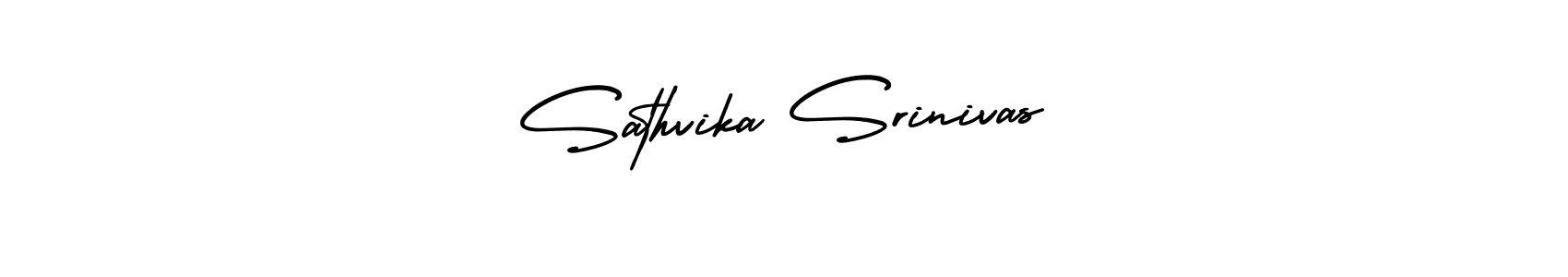 You should practise on your own different ways (AmerikaSignatureDemo-Regular) to write your name (Sathvika Srinivas) in signature. don't let someone else do it for you. Sathvika Srinivas signature style 3 images and pictures png
