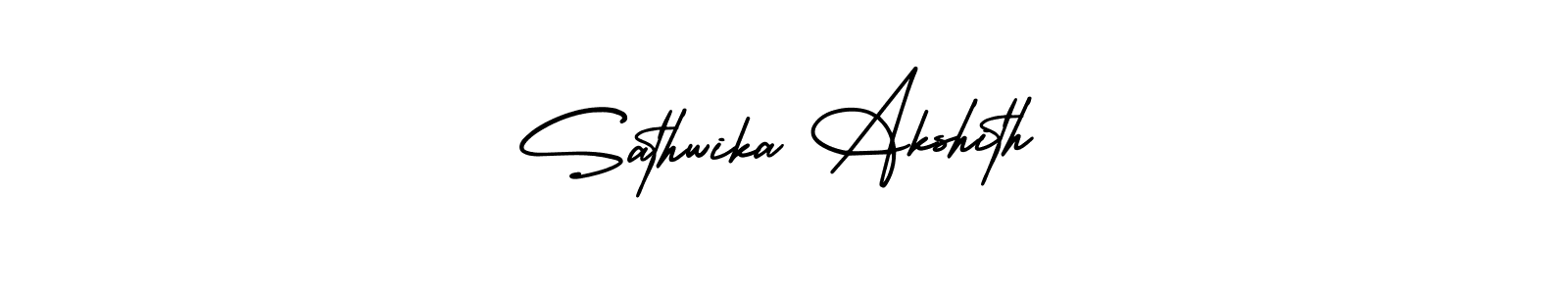 if you are searching for the best signature style for your name Sathwika Akshith. so please give up your signature search. here we have designed multiple signature styles  using AmerikaSignatureDemo-Regular. Sathwika Akshith signature style 3 images and pictures png