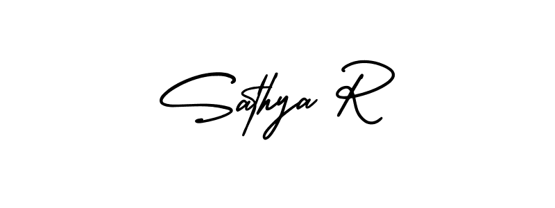 Design your own signature with our free online signature maker. With this signature software, you can create a handwritten (AmerikaSignatureDemo-Regular) signature for name Sathya R. Sathya R signature style 3 images and pictures png