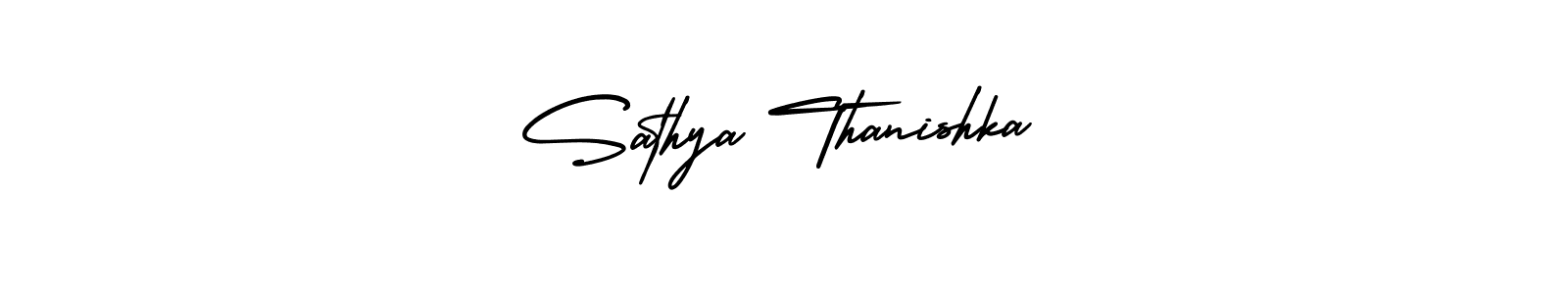 How to make Sathya Thanishka signature? AmerikaSignatureDemo-Regular is a professional autograph style. Create handwritten signature for Sathya Thanishka name. Sathya Thanishka signature style 3 images and pictures png