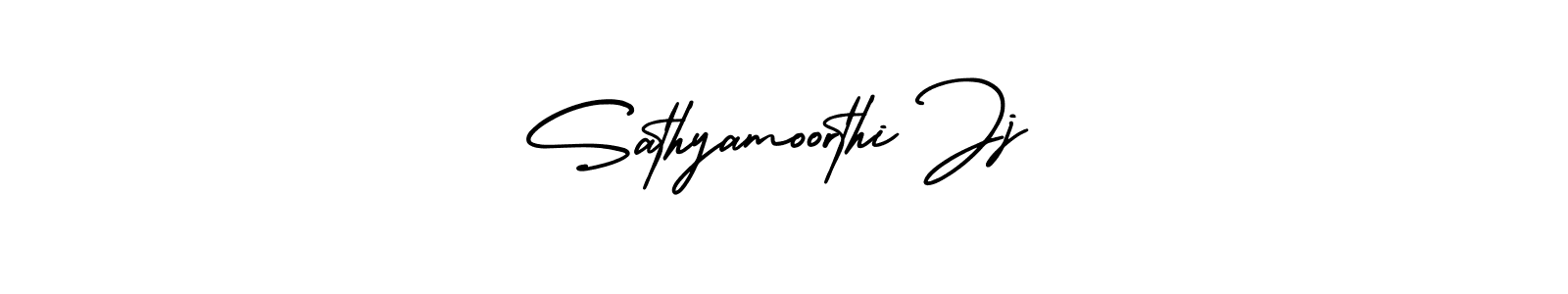 You should practise on your own different ways (AmerikaSignatureDemo-Regular) to write your name (Sathyamoorthi Jj) in signature. don't let someone else do it for you. Sathyamoorthi Jj signature style 3 images and pictures png