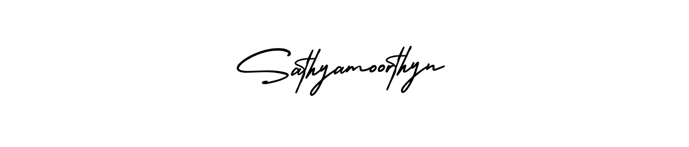 Sathyamoorthyn stylish signature style. Best Handwritten Sign (AmerikaSignatureDemo-Regular) for my name. Handwritten Signature Collection Ideas for my name Sathyamoorthyn. Sathyamoorthyn signature style 3 images and pictures png