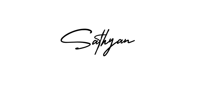 How to make Sathyan signature? AmerikaSignatureDemo-Regular is a professional autograph style. Create handwritten signature for Sathyan name. Sathyan signature style 3 images and pictures png