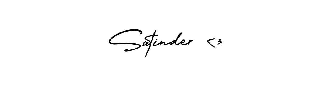 It looks lik you need a new signature style for name Satinder <3. Design unique handwritten (AmerikaSignatureDemo-Regular) signature with our free signature maker in just a few clicks. Satinder <3 signature style 3 images and pictures png