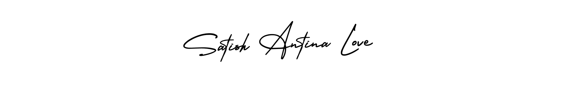 How to make Satish Antina Love signature? AmerikaSignatureDemo-Regular is a professional autograph style. Create handwritten signature for Satish Antina Love name. Satish Antina Love signature style 3 images and pictures png