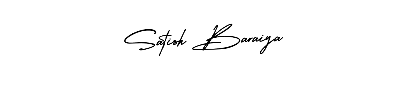 AmerikaSignatureDemo-Regular is a professional signature style that is perfect for those who want to add a touch of class to their signature. It is also a great choice for those who want to make their signature more unique. Get Satish Baraiya name to fancy signature for free. Satish Baraiya signature style 3 images and pictures png