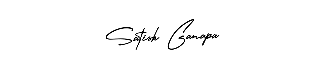 Satish Ganapa stylish signature style. Best Handwritten Sign (AmerikaSignatureDemo-Regular) for my name. Handwritten Signature Collection Ideas for my name Satish Ganapa. Satish Ganapa signature style 3 images and pictures png