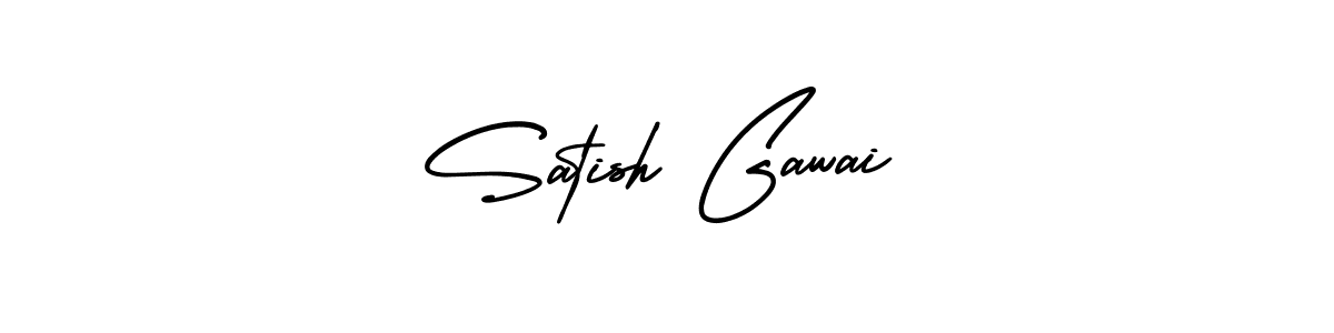 Satish Gawai stylish signature style. Best Handwritten Sign (AmerikaSignatureDemo-Regular) for my name. Handwritten Signature Collection Ideas for my name Satish Gawai. Satish Gawai signature style 3 images and pictures png