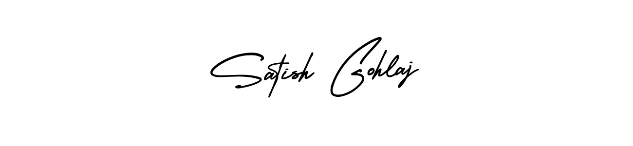 Satish Gohlaj stylish signature style. Best Handwritten Sign (AmerikaSignatureDemo-Regular) for my name. Handwritten Signature Collection Ideas for my name Satish Gohlaj. Satish Gohlaj signature style 3 images and pictures png