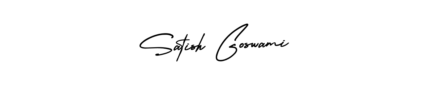 AmerikaSignatureDemo-Regular is a professional signature style that is perfect for those who want to add a touch of class to their signature. It is also a great choice for those who want to make their signature more unique. Get Satish Goswami name to fancy signature for free. Satish Goswami signature style 3 images and pictures png