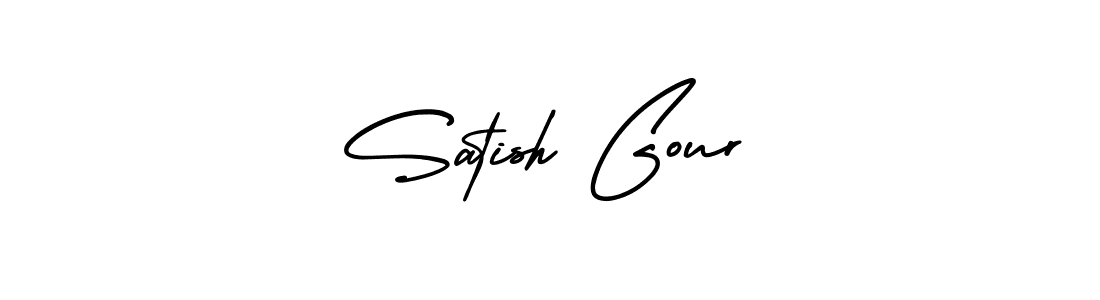 How to make Satish Gour signature? AmerikaSignatureDemo-Regular is a professional autograph style. Create handwritten signature for Satish Gour name. Satish Gour signature style 3 images and pictures png