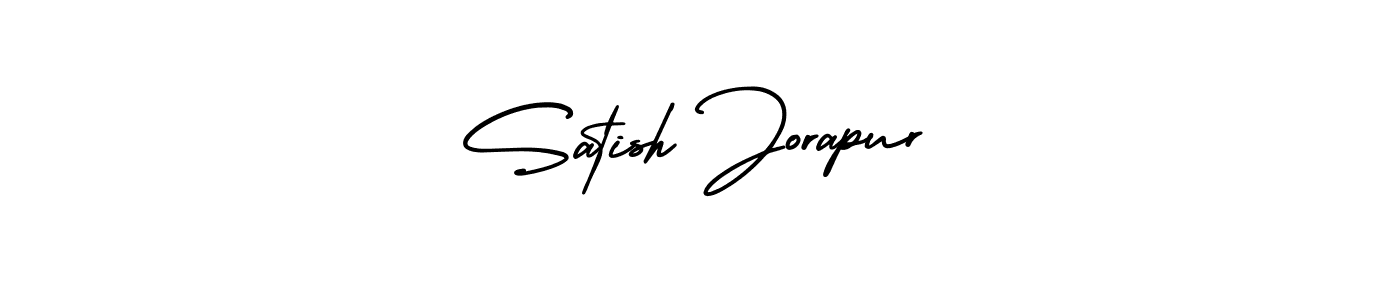 The best way (AmerikaSignatureDemo-Regular) to make a short signature is to pick only two or three words in your name. The name Satish Jorapur include a total of six letters. For converting this name. Satish Jorapur signature style 3 images and pictures png