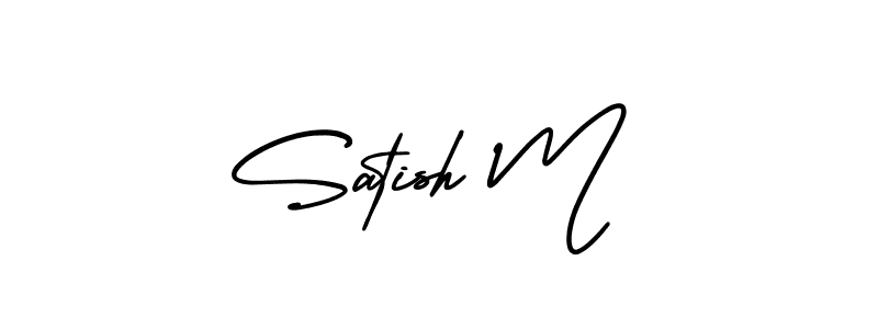 This is the best signature style for the Satish M name. Also you like these signature font (AmerikaSignatureDemo-Regular). Mix name signature. Satish M signature style 3 images and pictures png