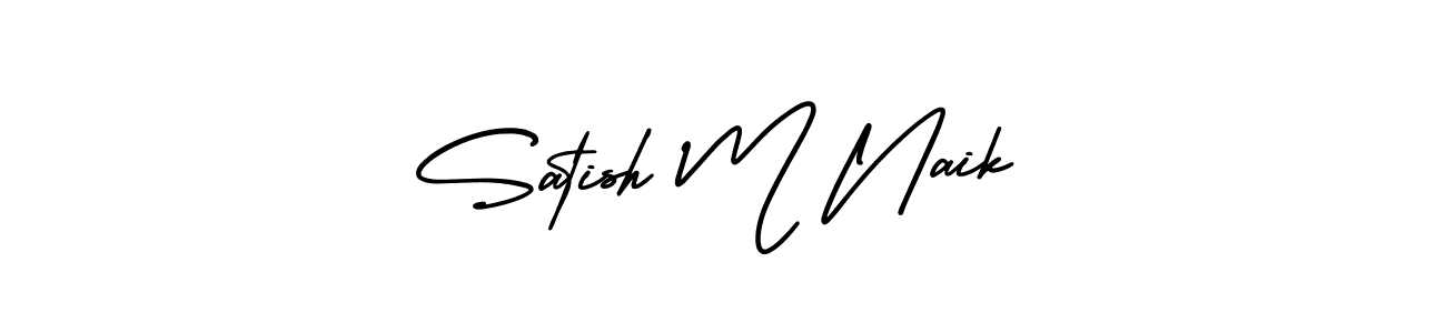 Satish M Naik stylish signature style. Best Handwritten Sign (AmerikaSignatureDemo-Regular) for my name. Handwritten Signature Collection Ideas for my name Satish M Naik. Satish M Naik signature style 3 images and pictures png