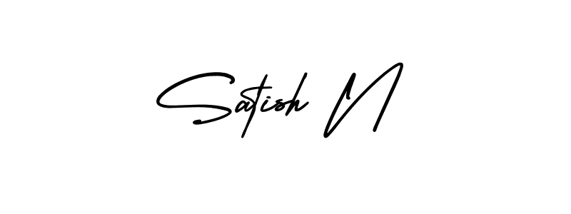 Create a beautiful signature design for name Satish N. With this signature (AmerikaSignatureDemo-Regular) fonts, you can make a handwritten signature for free. Satish N signature style 3 images and pictures png