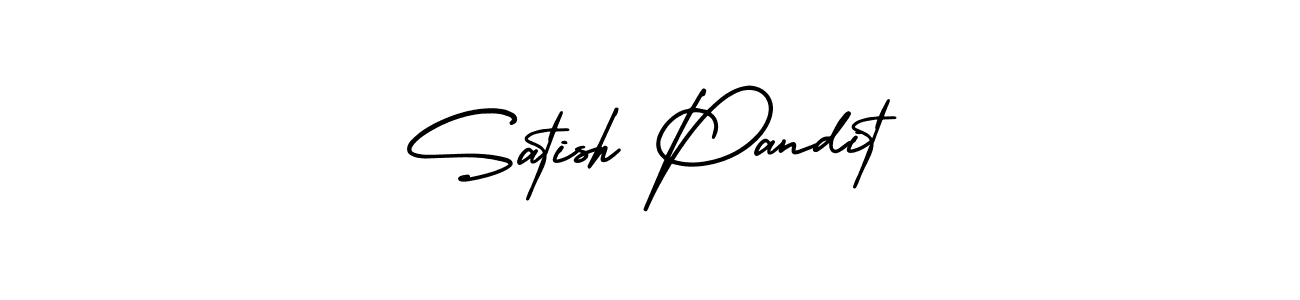 AmerikaSignatureDemo-Regular is a professional signature style that is perfect for those who want to add a touch of class to their signature. It is also a great choice for those who want to make their signature more unique. Get Satish Pandit name to fancy signature for free. Satish Pandit signature style 3 images and pictures png