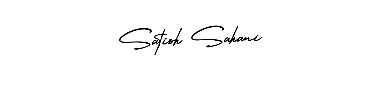 Satish Sahani stylish signature style. Best Handwritten Sign (AmerikaSignatureDemo-Regular) for my name. Handwritten Signature Collection Ideas for my name Satish Sahani. Satish Sahani signature style 3 images and pictures png