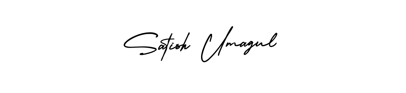 This is the best signature style for the Satish Umagul name. Also you like these signature font (AmerikaSignatureDemo-Regular). Mix name signature. Satish Umagul signature style 3 images and pictures png