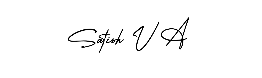 Satish V A stylish signature style. Best Handwritten Sign (AmerikaSignatureDemo-Regular) for my name. Handwritten Signature Collection Ideas for my name Satish V A. Satish V A signature style 3 images and pictures png