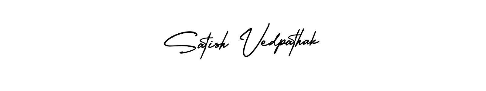 Make a short Satish Vedpathak signature style. Manage your documents anywhere anytime using AmerikaSignatureDemo-Regular. Create and add eSignatures, submit forms, share and send files easily. Satish Vedpathak signature style 3 images and pictures png