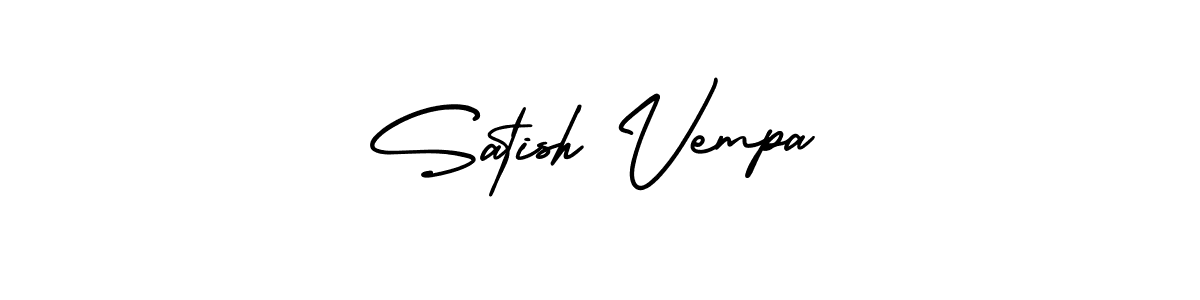 Also You can easily find your signature by using the search form. We will create Satish Vempa name handwritten signature images for you free of cost using AmerikaSignatureDemo-Regular sign style. Satish Vempa signature style 3 images and pictures png