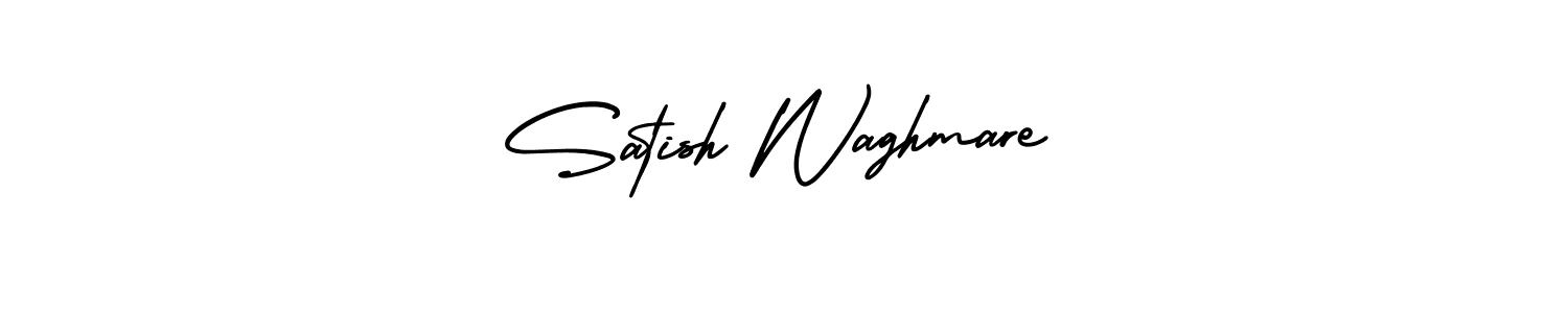 You should practise on your own different ways (AmerikaSignatureDemo-Regular) to write your name (Satish Waghmare) in signature. don't let someone else do it for you. Satish Waghmare signature style 3 images and pictures png