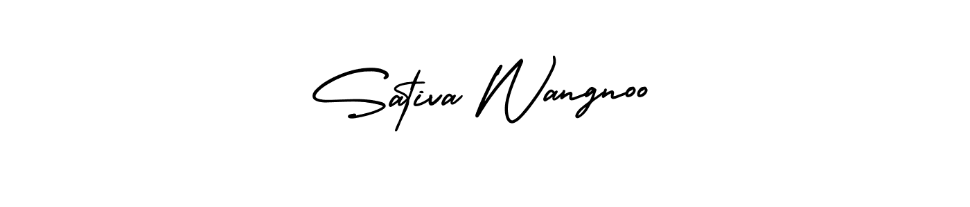 Also we have Sativa Wangnoo name is the best signature style. Create professional handwritten signature collection using AmerikaSignatureDemo-Regular autograph style. Sativa Wangnoo signature style 3 images and pictures png