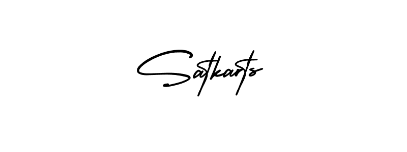 The best way (AmerikaSignatureDemo-Regular) to make a short signature is to pick only two or three words in your name. The name Satkarts include a total of six letters. For converting this name. Satkarts signature style 3 images and pictures png