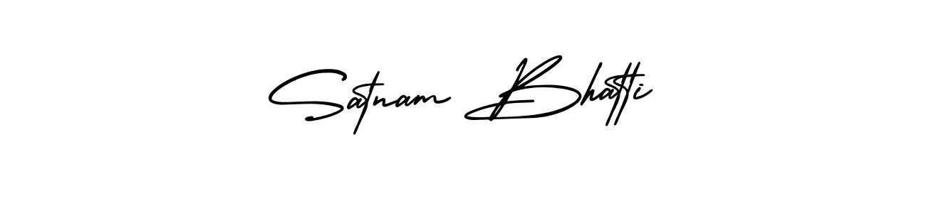 Satnam Bhatti stylish signature style. Best Handwritten Sign (AmerikaSignatureDemo-Regular) for my name. Handwritten Signature Collection Ideas for my name Satnam Bhatti. Satnam Bhatti signature style 3 images and pictures png