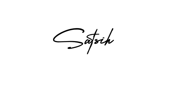 How to make Satsih name signature. Use AmerikaSignatureDemo-Regular style for creating short signs online. This is the latest handwritten sign. Satsih signature style 3 images and pictures png