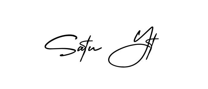 Use a signature maker to create a handwritten signature online. With this signature software, you can design (AmerikaSignatureDemo-Regular) your own signature for name Satu Yt. Satu Yt signature style 3 images and pictures png