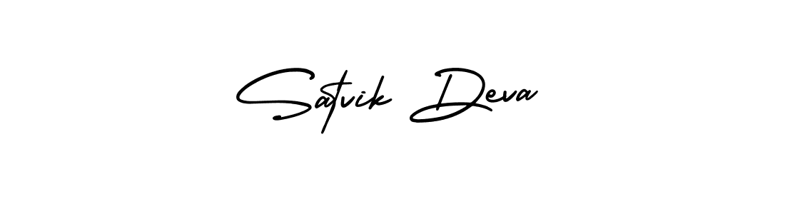 How to make Satvik Deva signature? AmerikaSignatureDemo-Regular is a professional autograph style. Create handwritten signature for Satvik Deva name. Satvik Deva signature style 3 images and pictures png