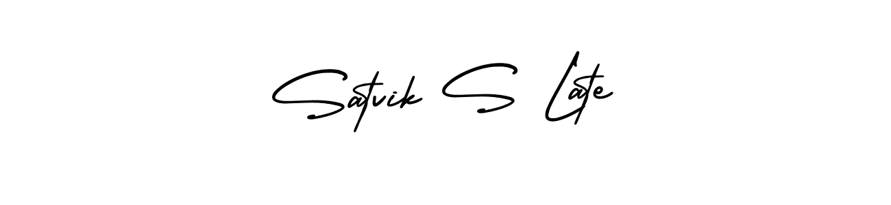The best way (AmerikaSignatureDemo-Regular) to make a short signature is to pick only two or three words in your name. The name Satvik S Late include a total of six letters. For converting this name. Satvik S Late signature style 3 images and pictures png