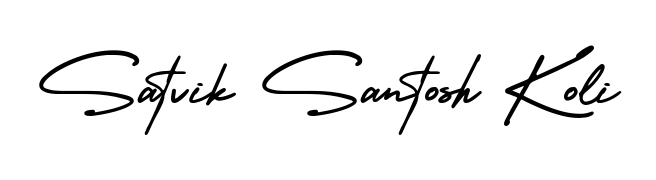 A dynamic signature style for Satvik Santosh Koli using AmerikaSignatureDemo-Regular script. Designed to look authentic, handwritten, and professional. Satvik Santosh Koli signature style 3 images and pictures png