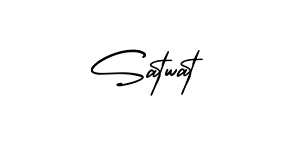 How to make Satwat name signature. Use AmerikaSignatureDemo-Regular style for creating short signs online. This is the latest handwritten sign. Satwat signature style 3 images and pictures png