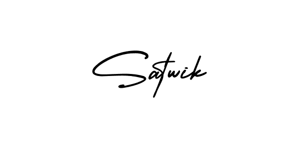 Satwik stylish signature style. Best Handwritten Sign (AmerikaSignatureDemo-Regular) for my name. Handwritten Signature Collection Ideas for my name Satwik. Satwik signature style 3 images and pictures png