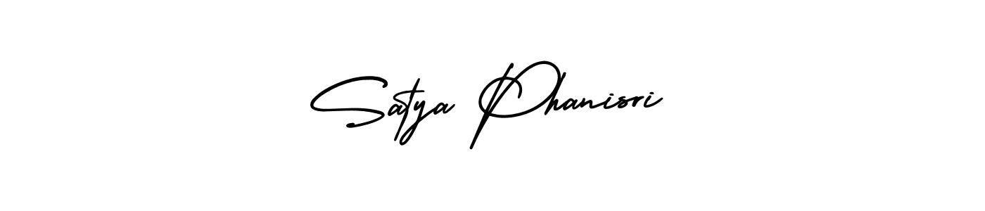 The best way (AmerikaSignatureDemo-Regular) to make a short signature is to pick only two or three words in your name. The name Satya Phanisri include a total of six letters. For converting this name. Satya Phanisri signature style 3 images and pictures png
