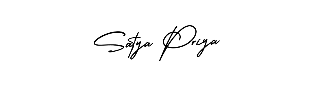 How to make Satya Priya name signature. Use AmerikaSignatureDemo-Regular style for creating short signs online. This is the latest handwritten sign. Satya Priya signature style 3 images and pictures png