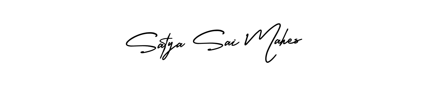 How to make Satya Sai Mahes name signature. Use AmerikaSignatureDemo-Regular style for creating short signs online. This is the latest handwritten sign. Satya Sai Mahes signature style 3 images and pictures png