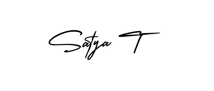 Satya T stylish signature style. Best Handwritten Sign (AmerikaSignatureDemo-Regular) for my name. Handwritten Signature Collection Ideas for my name Satya T. Satya T signature style 3 images and pictures png